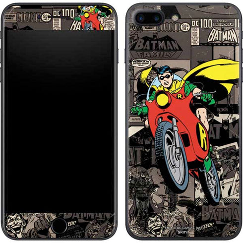DC Comics Robin Vintage Action pose pattern iPhone 8 Plus Skin